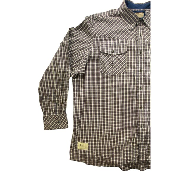 Vintage 1999 Rocawear 3XL Plaid Button Up Shirt Brown Embroidered Back Y2K R+ - Picture 13 of 15